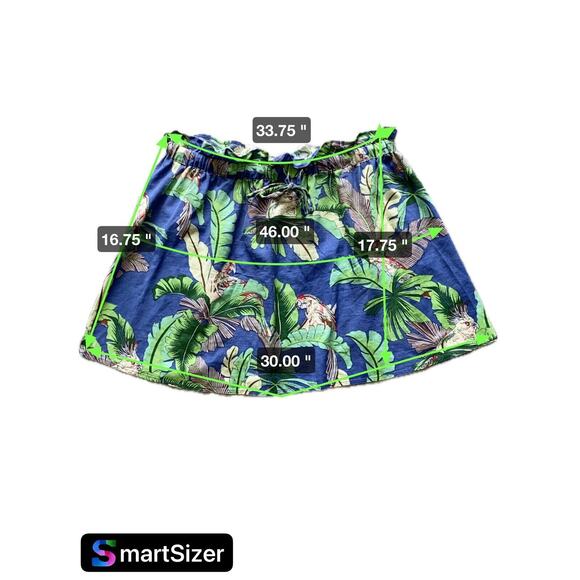 ASOS Linen Mini Skirt Women's Plus Size 18 Parrot Tropical Floral Print - Picture 4 of 9